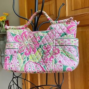 Vera Bradley Tote, pink and green